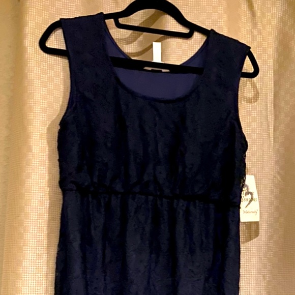 Large Navy lace maternity dress - Picture 1 of 4